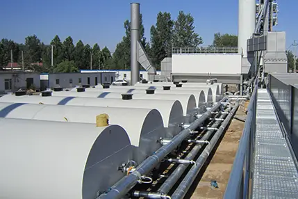 Réservoir de Bitume Horizontal à Chauffage par Huile Thermique en Phase de Mise en Service