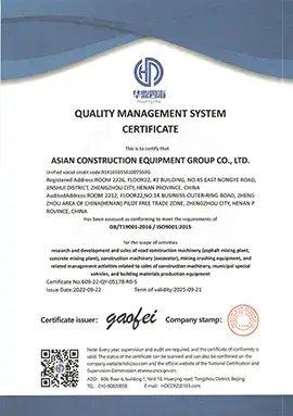 Certification ISO9001:2015 QMS