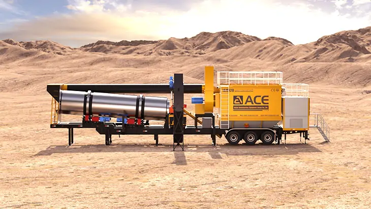 ultramobile asphalt mixing plant with housebag dust collector